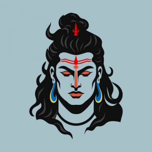 Meditating lord vishnu shivji indian god vector illustration