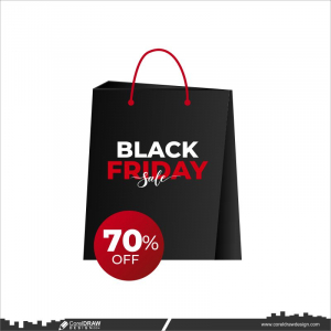 black Friday with bag banner design vector