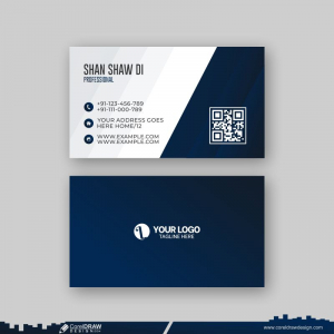 dark blue business card design vector 