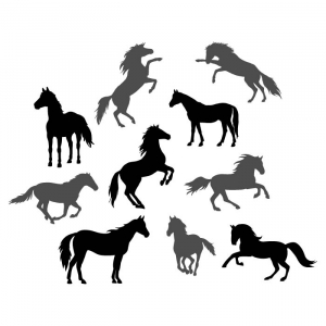 Abstract running animal mammal horse sillouette vector free