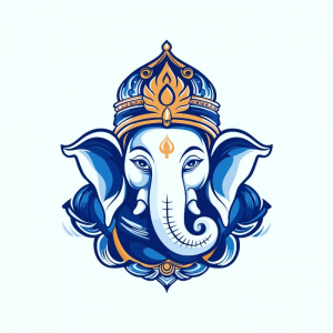 Creative illustration hindu lord ganesha blue vector