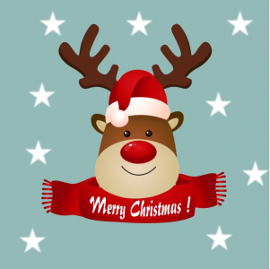 Merry Christmas Greeting Card Vector With Raindeer For Free With Cdr File