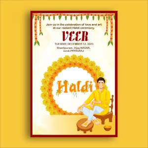 Traditional Haldi Ceremony Card Template Design For Free With Cdr File