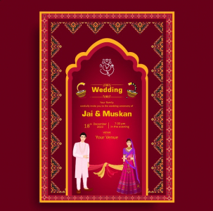 Premium Indian Wedding Invitation Card Invitation Vector Design For Free