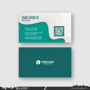 business card green stylish design cdr