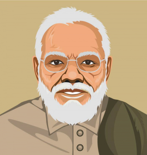 Abstract indian prime minister narendra modi free vector portrait
