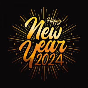 happy new year golden text design vector