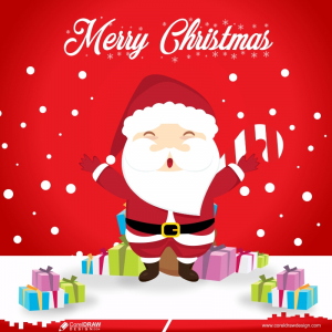 Merry Christmas 2023 celebration, Santa Claus, Christmas gifts vector image download