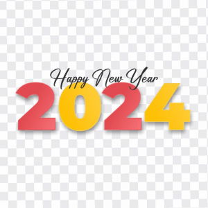 happy new year colorfull text png & vector cdr
