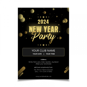 Black and Gloden Happy New Year 2024 Party Invitation Card Vector Design  Download for free