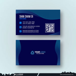 blue unique business card design cdr vector