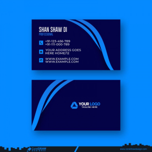 blue business card design cdr download