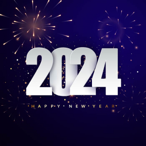 Abstract 2024 new year lettering card vector art