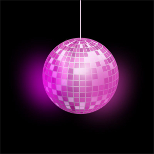 Pink New Year light disco ball vector CDR File For Free