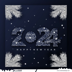 happy new year whaite grass unique style text 2024 greeting card background
