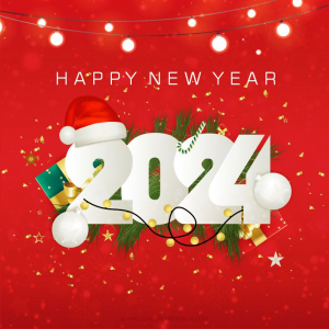 Happy New Year 2024 Red Background Premium Vector Cdr For Free