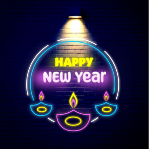 Neon 3D Happy New Year 2024 Vector Cdr Design For Free