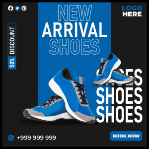 New shoes discount poster design, Shoes poster design free vector image 