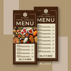 Hotel service menu food order restaurant vector