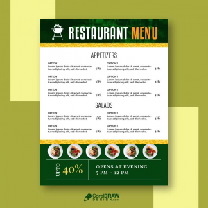 Green Restaurant menu food restaurant vector