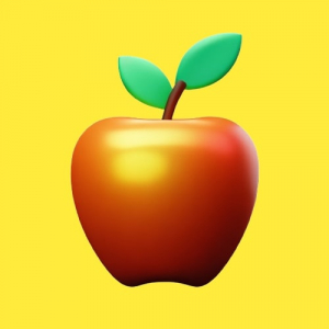Free 3d rendered illustration of apple