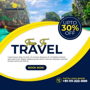 travel banner business template design CDR download free