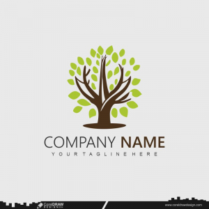 green nature logo design cdr template vector free