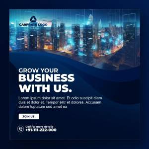 company blue business template banner cdr vector