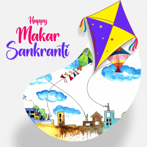 Creative Makar Sankranti 2024 Greeting Vector illustration Design Download For Free With Cdr File
