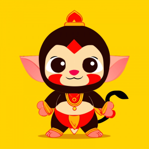 Indian God Hanuman ji  Cartoon Vector illustration Design For free