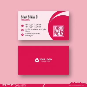 abstract pink color business card design cdr 