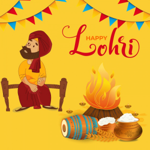 Happy Lohri Punjabi Festival 2024 Vector illustration Design Download For Free