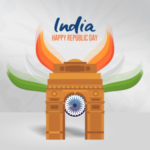 India Gate Tricolor Waves Background Design download