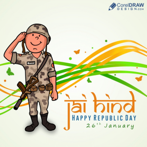 Jai Hind Indian Army, Banner design of india happy republic day vector image