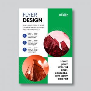 Geometric green  company flyer design template