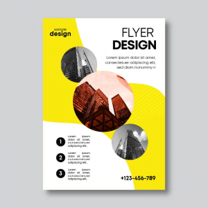 Abstract yellow company flyer design template