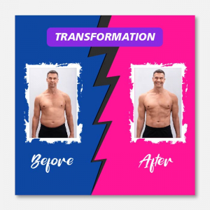 Minimal duotone before after transformation frame colorful banner vector