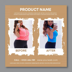 Clean and Simple before and after body transformation poster vector