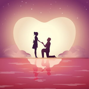 Perfect Valentines day Proposal, Happy Valentines Day Couple Vector image