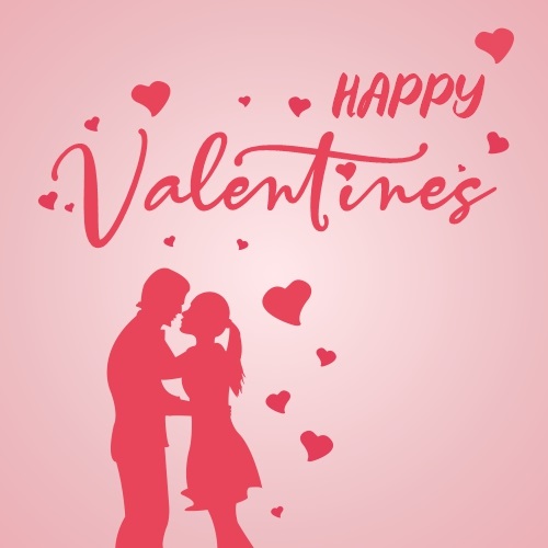 February Days Valentines Day, Happy Valenrines Day Couple vector image