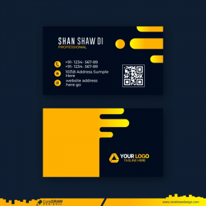 creative yellow business card design cdr vector