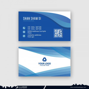 creative blue business card design cdr vector