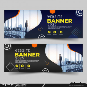 business website banner design cdr vector download