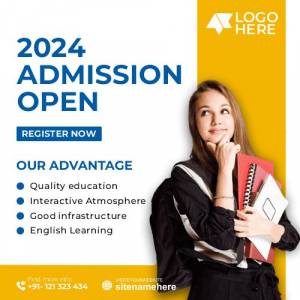 new admission open banner school,college,institute and social media post image