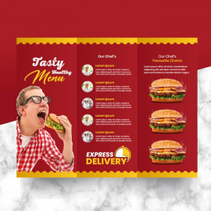 Premium Modern food menu brochure vector