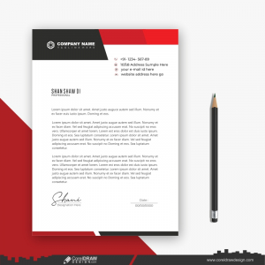 red business letterhead CDR free design