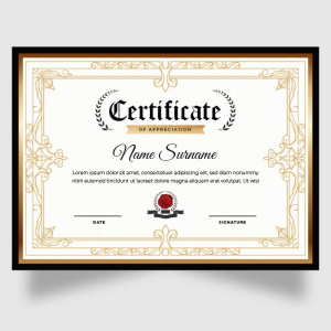 Professional achievement certificate vintage vector free