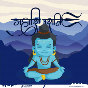 Happy maha Shivratri festival, shiv ji vector image