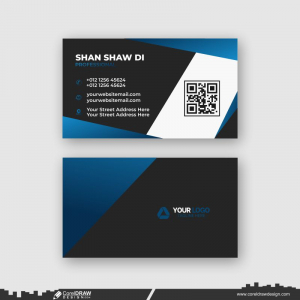 blue color corporate business card design cdr