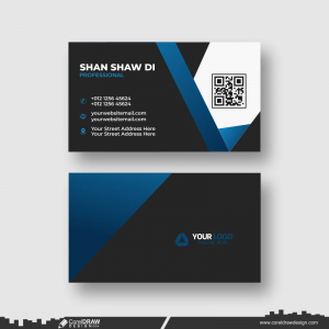 blue corporate business card design cdr